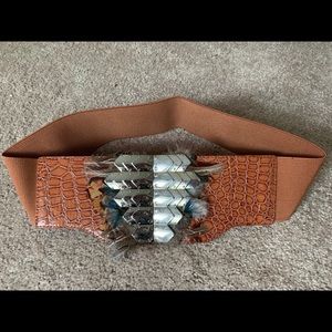 Elastic Brown Belt with Clasp